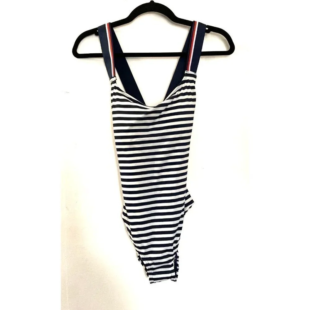 NWT Tommy Hilfiger Core Navy Bathing Suit Women's Size 10 - Picture 3 of 4